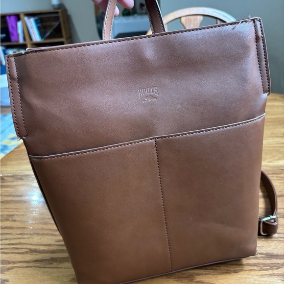 Roots Handbags - Roots Tan Leather Backpack